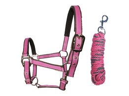 S2G HALSTERSET EXTRA PINK MET CONTRASTBOORD PONY