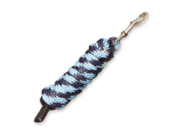 LEAD ROPE WITH CARABINER HOOK LIGHT BLUE AND DARK BLUE