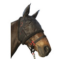 FLY MASK MADE OF DUCTILE NET WITH BROAD VELCRO AND FUR BORDER SIZE MEDIUM