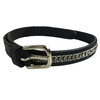 BELT EXCLUSIVE BLACK LEATHER 3 ROW CRYSTAL 75CM