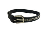 BELT EXCLUSIVE BLACK LEATHER 3 ROW CRYSTAL 75CM