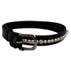 BELT EXCLUSIVE BLACK PATENT LEATHER 1 ROW PEARL PINK/CRYSTAL 85CM