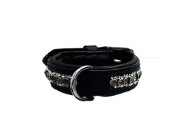 HALSBAND EXCLUSIVE LEDER 3 RIJ KRISTAL