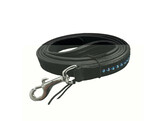 LEASH EXCLUSIVE BLACK LEATHER SUEDE 1 ROW CRYSTAL BLUE - SMALL/MEDIUM