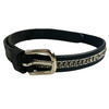 BELT EXCLUSIVE BLACK LEATHER 3 ROW CRYSTAL 85CM