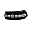 BRACELET EXCLUSIVE BLACK PATENT LEATHER 1 ROW PEARL PINK S